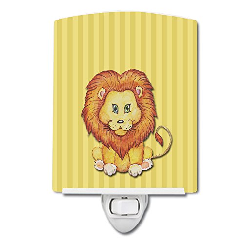 Lámpara de noche de cerámica con diseño de león multicolor miniatura 1