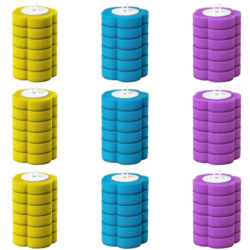 54 Pack Disposable Toilet Brush Refills Toilet Brush Heads Hygienic Disposable Cleaning System for Bathroom Sink and Tile Blue Purple Yellow Replace Heads