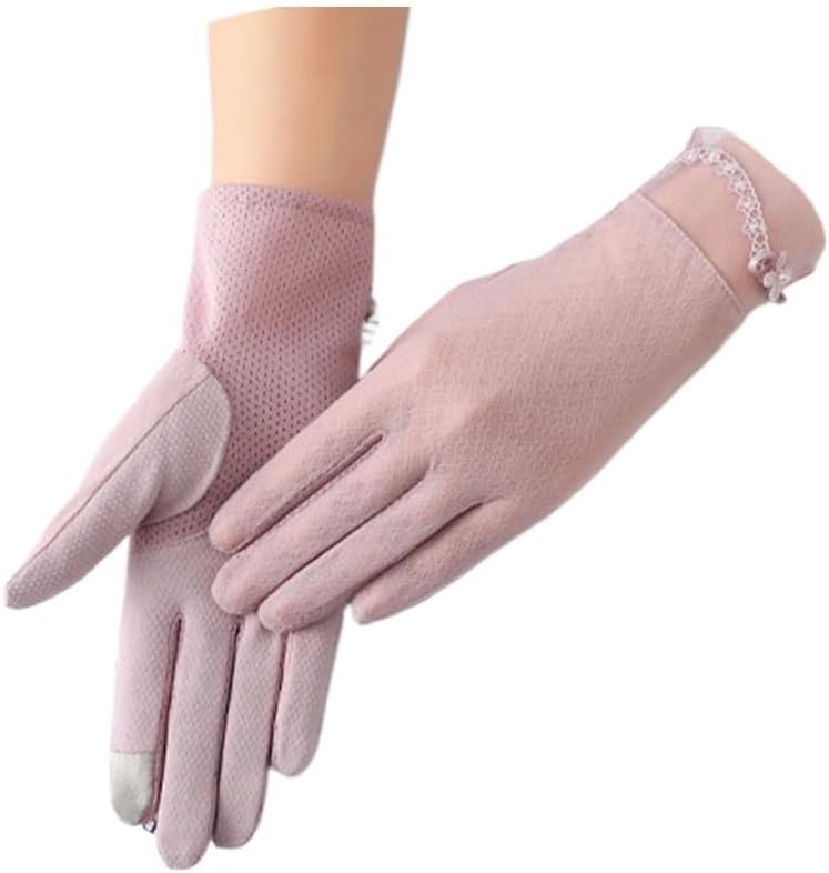 Gloves Women's Lace Thin Section Driving Touch Screen Ice Silk Elastic Riding Tram