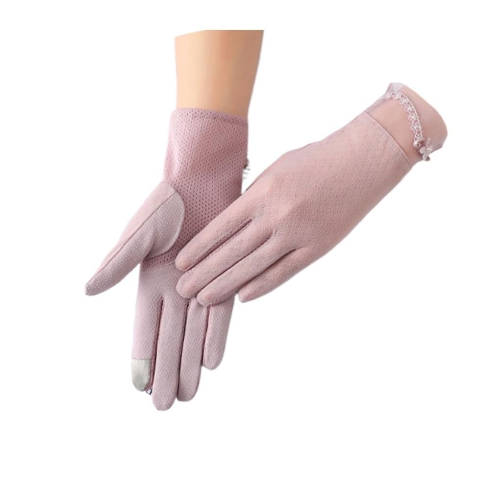 Gloves Women's Lace Thin Section Driving Touch Screen Ice Silk Gloves Elastic Riding Tram