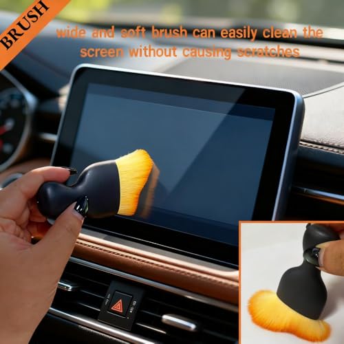 8 PCS Car Detailing Brush Set, Car Interior and Exterior Soft Bristle Cleaning Brushes, 4 Different Detailing Brushes for Auto Detailing, Dashboard, Vents, Wheels and Tires by Riomhorry - Used condition - Image 4
