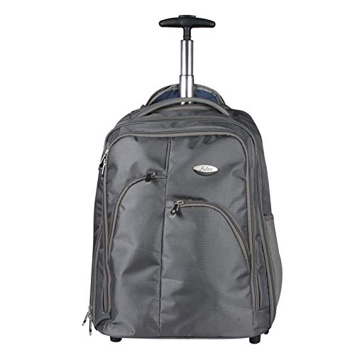 Image of Trolley Backpack with Wheels | Laptop Backpack for Men | Rolling Bag for Travel | Polyester Carry -On for Travel, Office, Camping, Offical Trips | Water Resistant(40L, Grey)