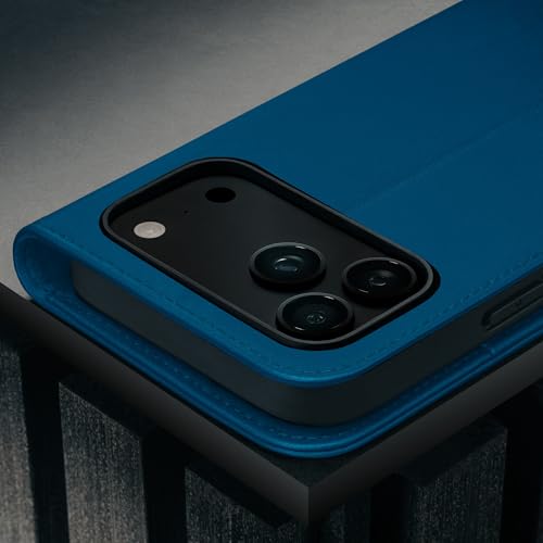 Étui iPhone 17 Pro en cuir véritable bleu TORRO compatible chargeur MagSafe