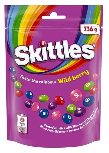 Skittles Wild Berry Coated Candies, Taste the Rainbow, DECADENT Intense Berry Flavors like Fruit Punch, Strawberry, Melon, Wild Cherry, and Raspberry 136g (Product Of USA)-image-34