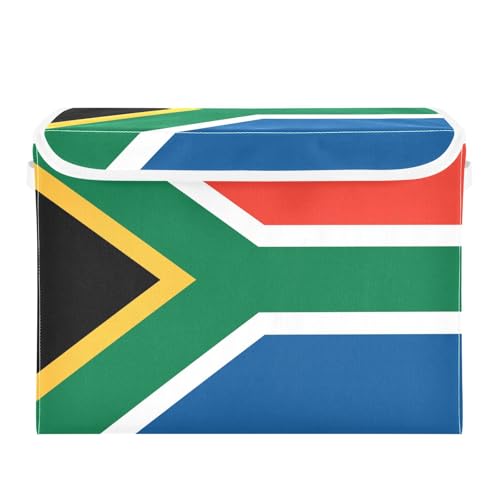 Zathe South Africa Flag South African National Storage Bins with Lids Stackable Container Storage Storage Bins with Handles