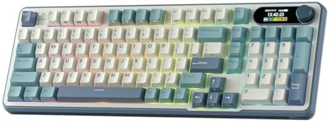 RK ROYAL KLUDGE S98 Mechanical Keyboard w/Smart Display & Knob, 9...