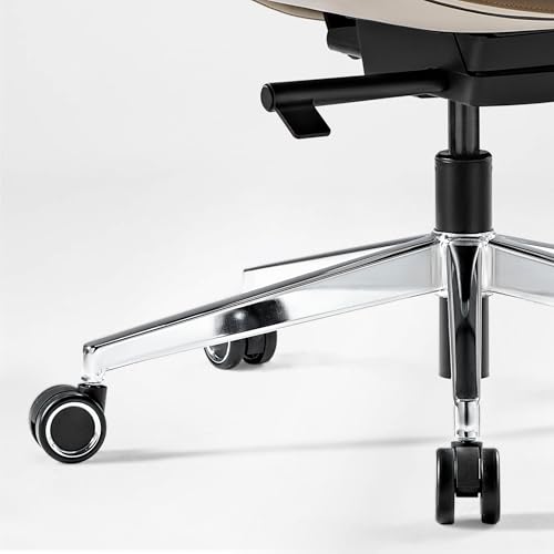 Image of EUREKA ERGONOMIC Alto Leather Desk Chair, Silicone Leather Office Chair with Wheels, High Back Office Chair, Executive Office Chair Comfy for Home & Office, Off-White