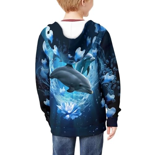 Zip Up Hoodie for Girls Boys Kids Sweatshirt Athletic Jacket Size 6-164