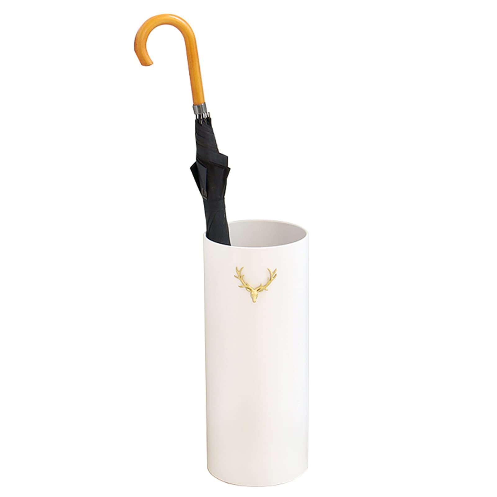 Porte-Parapluie de Bureau Sophistiqué Blanc et Finition Bois de Cerf