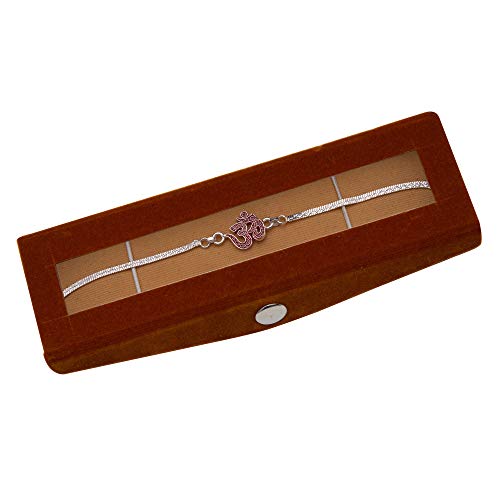 Image of Silver Bracelet Rakhi With Velvet Gift Box for Boys (Silver)