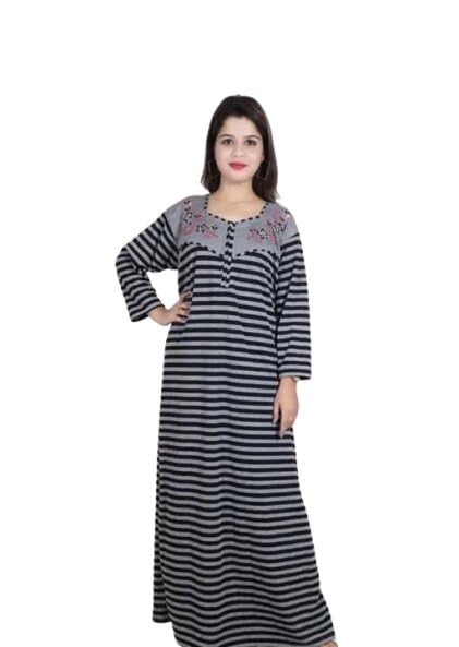 Designer Women Nighty Fancy Pattern Smooth Texture Sleep Dress Relax Fit Home Gown-image-41