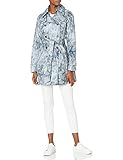 Zweireihig Guess Damen Ladies Double Breasted Reptile Print Trenchcoat, Reptilien, Groß