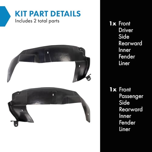 Image of TRQ Front Inner Fender Liner Set Compatible with 2003-2007 Cadillac CTS