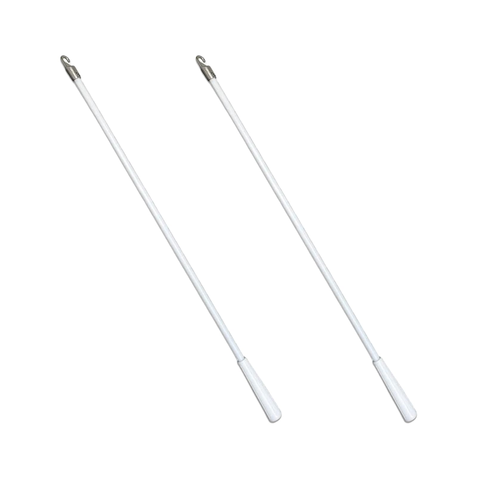 Incauca 2 Pack 43 Cm Fiberglass Blind Wand With Metal Hook, Vertical Blinds Wand Replacement, Blind Tilt Wand, Window Blind Stick Wand Replacement, Blind Turner Rod Control White,