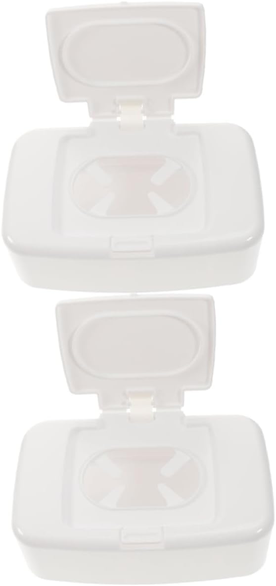 Refillable Wipe Holder with Button Lid Portable Tissue Dispenser Box for Baby Care Travel Bathroom Compact 6.69X4.13X2.36 Inch Fresh Wipes Storage Case