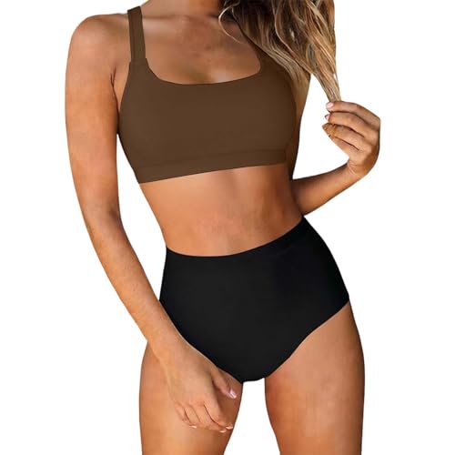 Maillot de bain tankini élégant coupe haute idéal plage et loisirs