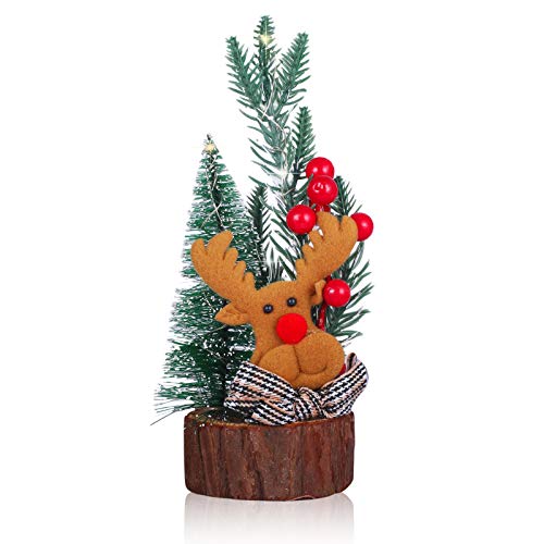 Hiistaring Mini-Weihnachtsbaum Tischdekoration Baum Weihnachten Heimtextilien künstliche Beeren Kiefernzweige Weihnachtsfeier Dekoration Cover