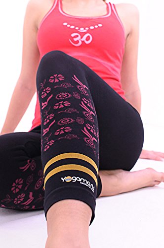 Yogamasti pour Femme sans Couture Yoga Hatha Capri Noir UK (8–10)