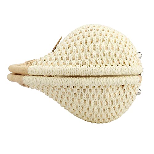 Puedo Women Shell Shape Straw Bag Rattan Woven Beach Handbags Summer Straw Tote Bag (White) #TOP6