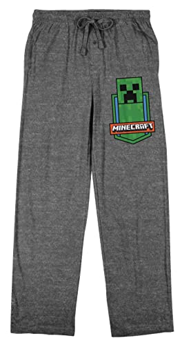 Minecraft Creeper Badge Men's Graphite Heather Sleep Pants