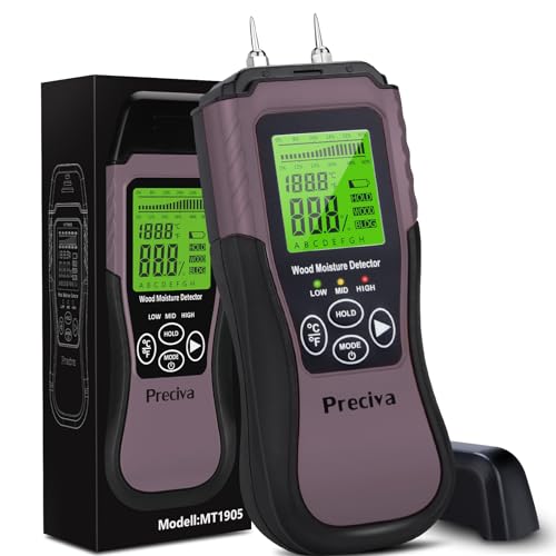 Preciva Holzfeuchtemessgerät, Preciva Digitaler Feuchtigkeitsdetektor,...