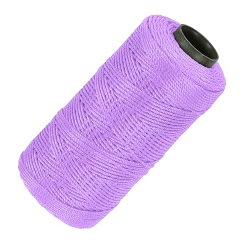 QUARKZMAN Hilo de Nylon 3 Hebras Trenzado Línea de Albañil 1.5mm x 218 Yardas Cordón de Nylon para Proyectos DIY, Mejoras del Hogar, Suministros para Fiestas Navideñas, Lila Claro