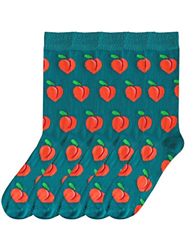 Luxury Divas Fun 5-Pack Peaches Novelty Dress Socks