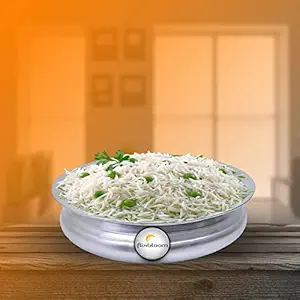 Flixbloom Uruli with Lid | Urli Vessel Hard Anodised Kitchen Cookware Sets URLI/URULI/Handi/Bhagona/Lagan Pot Meen Chatty Cook-n-Serve Cooking, Silver (Urli with Steel Lid, 4 Litre Urli)