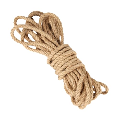 1 Roll 10mm Jute Rope 10mm x 10m/32 Feet Heavy Duty Natural Brown Thick Jute String Twine Hemp Ropes for Garden Decking Arts and Crafts Bundling Decoration Cat Scratch Post String
