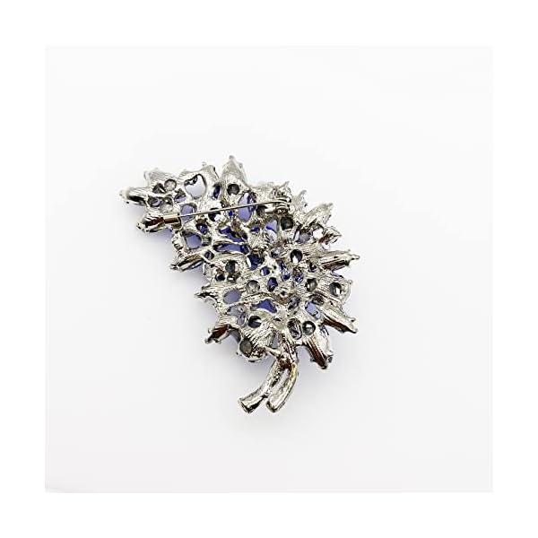 LAXPICOL Vintage Green Austrian Crystal Flower Leaf Bouquet Clusters Large Big Brooch Pin for Women Gold Tone - Image 4