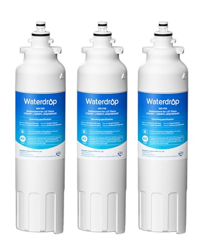 Waterdrop ADQ73613401 Refrigerator Water Filter, Replacement for LG® LT800P®, ADQ73613408, ADQ75795104, ADQ73613402, Kenmore 9490, 46-9490, LSXS26326S, LMXC23746S, LSXS26366S, WD-F20, Pack of 3