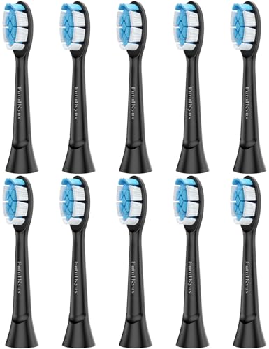 Cabezales de repuesto para cepillo de dientes Philips Sonicare Electric Sonic Recambio Cabezal, 10 unidades, color negro