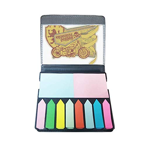 Marque-page moto graffiti jaune avec boîte de rangement pour indexation propre