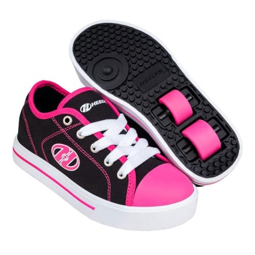 Heelys Classic X2 (HES10317) Zapatillas Tiempo Libre y Sportwear Infantil, Juventud Unisex, Multicolor(Black/White/Hot Pink), Mediano
