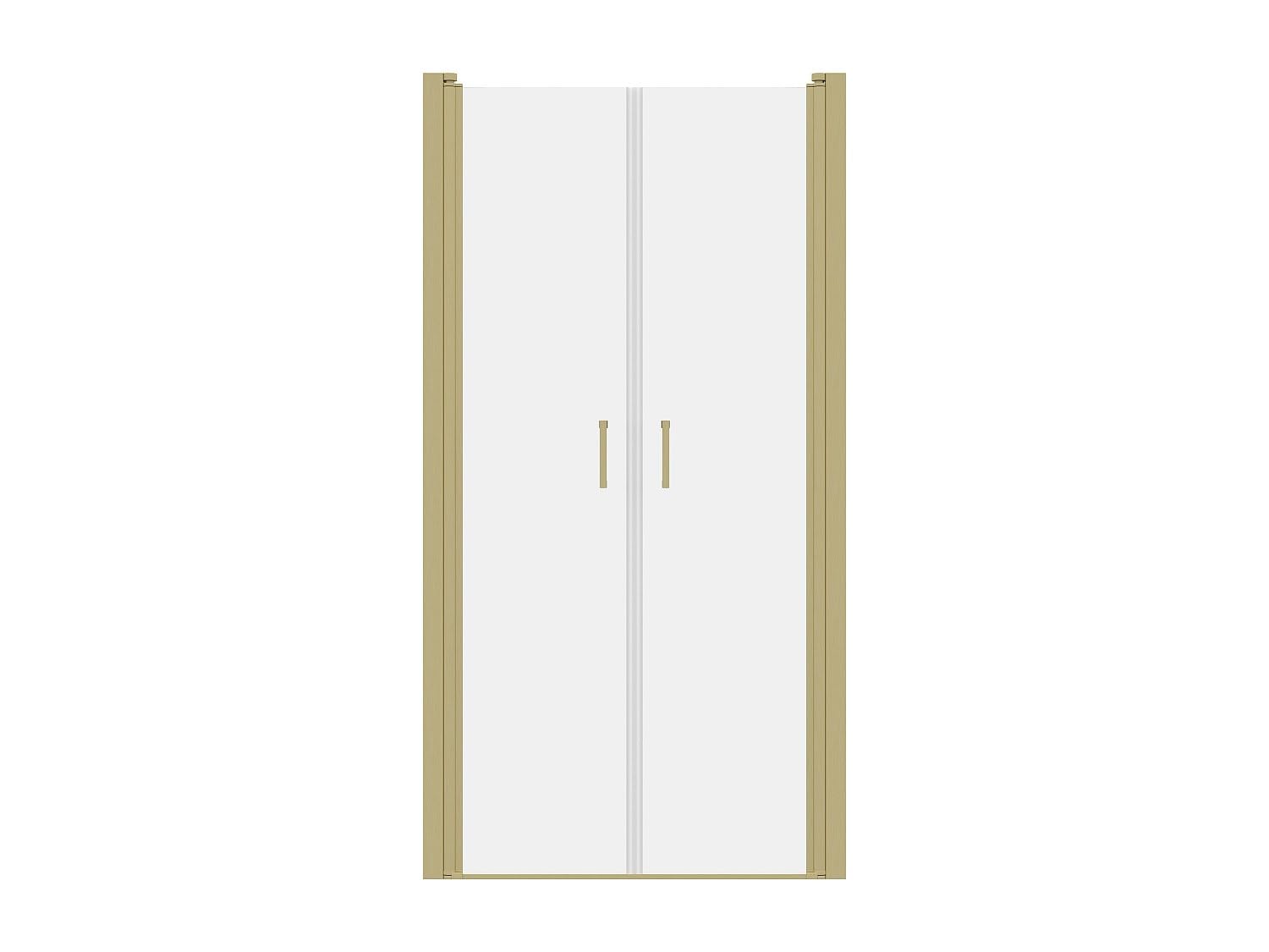 Vente-unique - Porte de douche battante - 70 x 195 cm - Doré - Verre trempé - SARASOTA