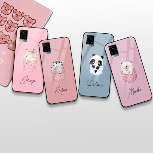 Image of COLORflow Back Cover Compatible with Vivo V20 | Cute Pocket Cartoons Color Customized | Shockproof TPU Bumper with Camera Protection Back Cover Compatible with Vivo V20