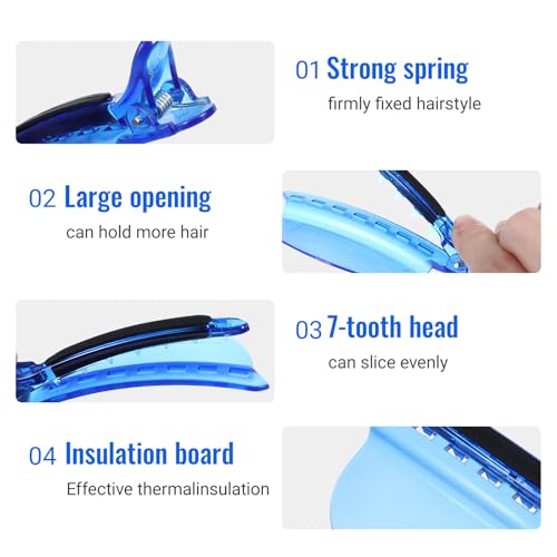2 Pinzas Aislantes para Cabello Color Azul miniatura 3