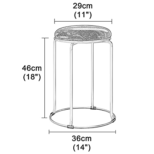 Taburete de tocador redondo con patas de metal robustas para dormitorio 3