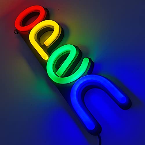 Panneau ouvert néon LED multicolore avec interrupteur basse consommation 12V - 7