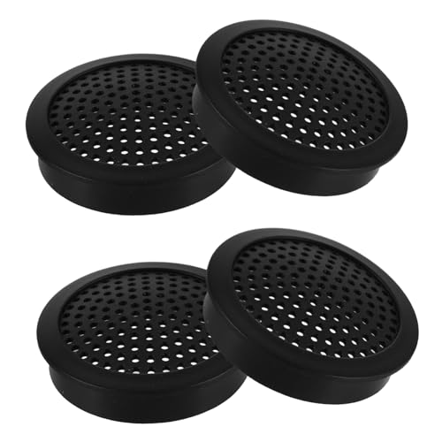 Frcolor 4個 車用スピーカーグリルカバー ブラック 耐久性保護 メッシュ設計 小型ツイーター対応 精密フィット 簡単取付け 自動車オーディオ