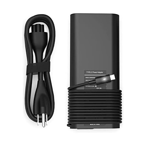 130W USB C Type C Adapter Laptop Charger Compatible with Dell XPS 15 2in1 9575 Precision 5530 2in1 5550 5750 3560 3550 3551 Latitude 7410 7310 7210 9410 9510 9575 5420 5520 5510 Power Supply Cord Cover
