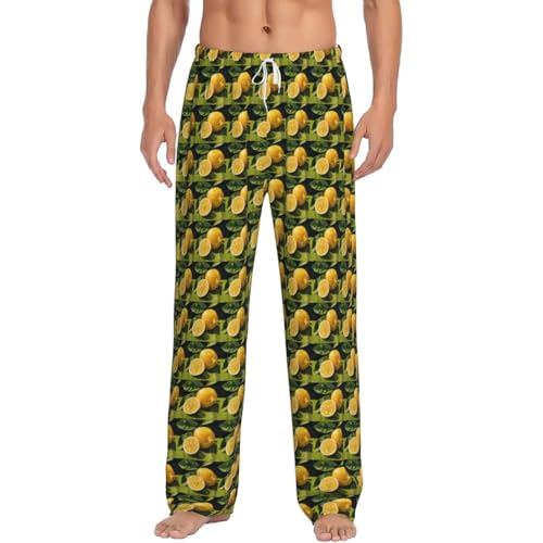 Vêtements de nuit homme imprimé citron pour soirées cocooning