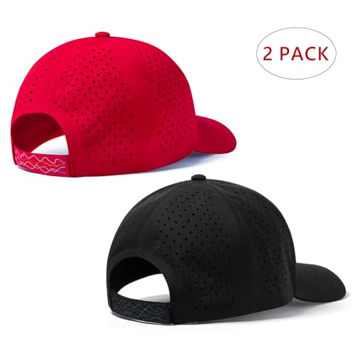 Image of UPF 50+ Performance Water Resistant Baseball Cap Lightweight Breathable Hat Golf Running Boat Hiking for Men Women