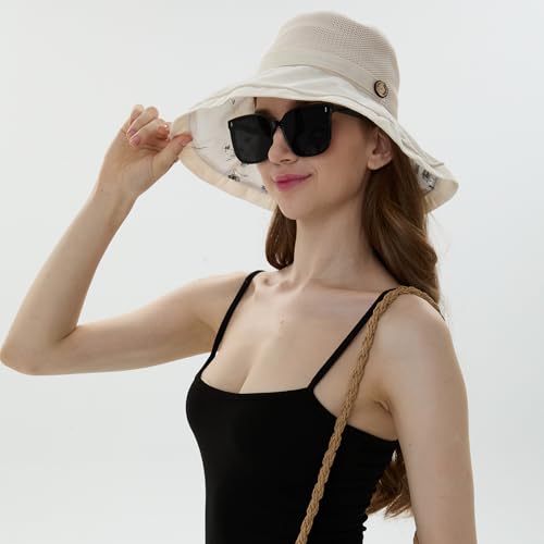 3 Sombreros de malla de verano para mujer con ala ancha miniatura 6