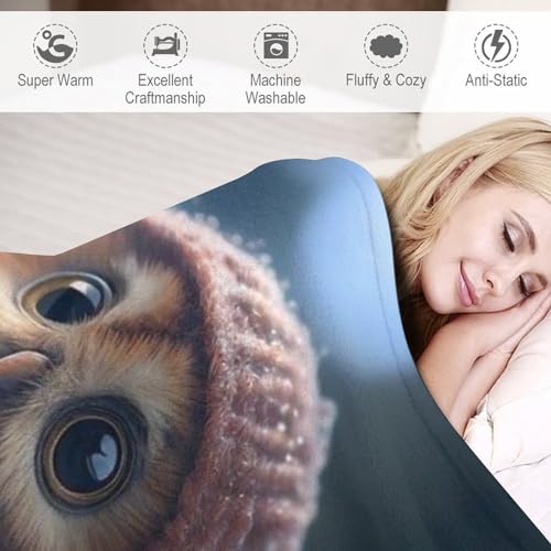 Couverture hibou moelleuse pour vos soirées cocooning sur le sofa