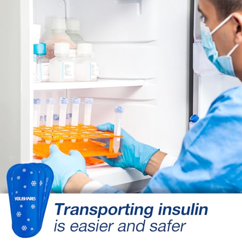 Image of YOUSHARES Diabetes Ice Packs for Insulin Cooler Travel Case - TSA Approved Ice Packs for Diabetic Travel Case, Mini Ice Packs Suitable for Most Insulated Medication Travel Bag（4 Packs）