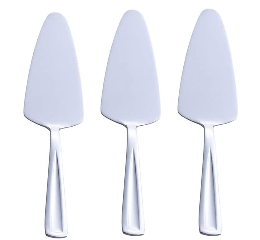 THE WHITE SHOPPie Cake Server, Stainless Steel Pizza Pastry Server Set of 4, Dishwasher Safe