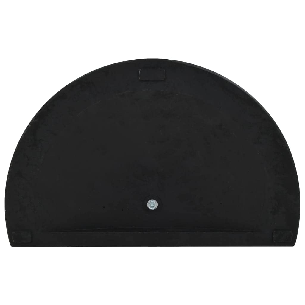 vidaXL Socle Demi-Rond de Parasol Polyrésine 15kg Noir Pied de Parasol Support