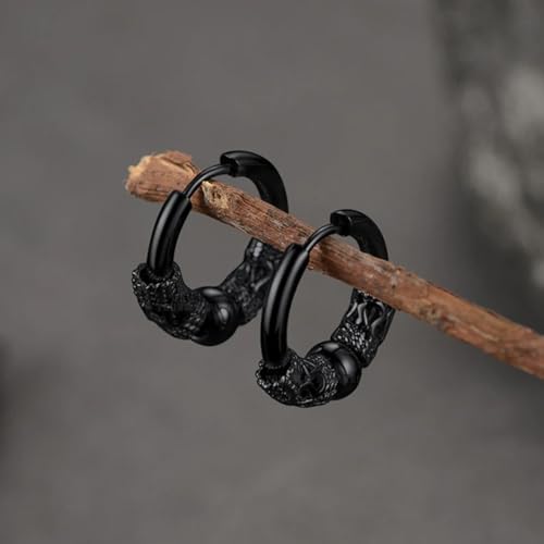 Image of Young & Forever Gift Stainless Steel Hoop Stud Earrings for Men and Boys