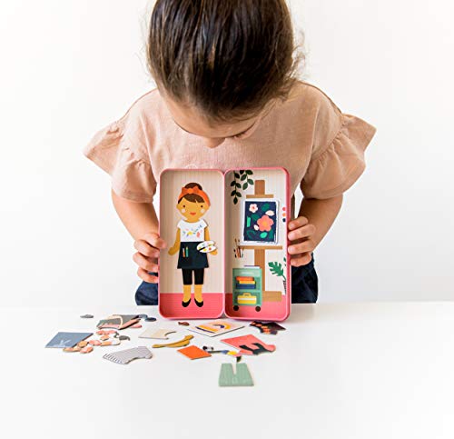 Petit Collage Shine Bright Magnetic Dress Up At The Studio – Magnetic Game Board With Mix And Match Magnetic Pieces, Ideal For Ages 3+ – Includes 2 Scenes And 25 Creative Magnetic Pieces #TOP2